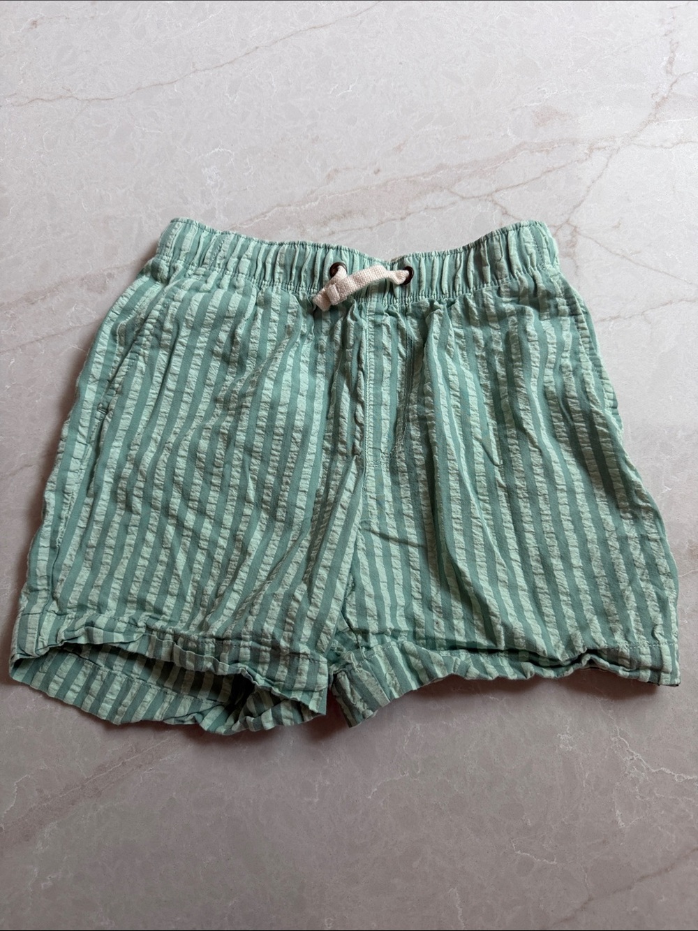 Crewcuts Mint Green Striped Kids Shorts
